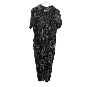 Bar III Women's Black Speckled Short Sleeve Classic Jumpsuit - XL